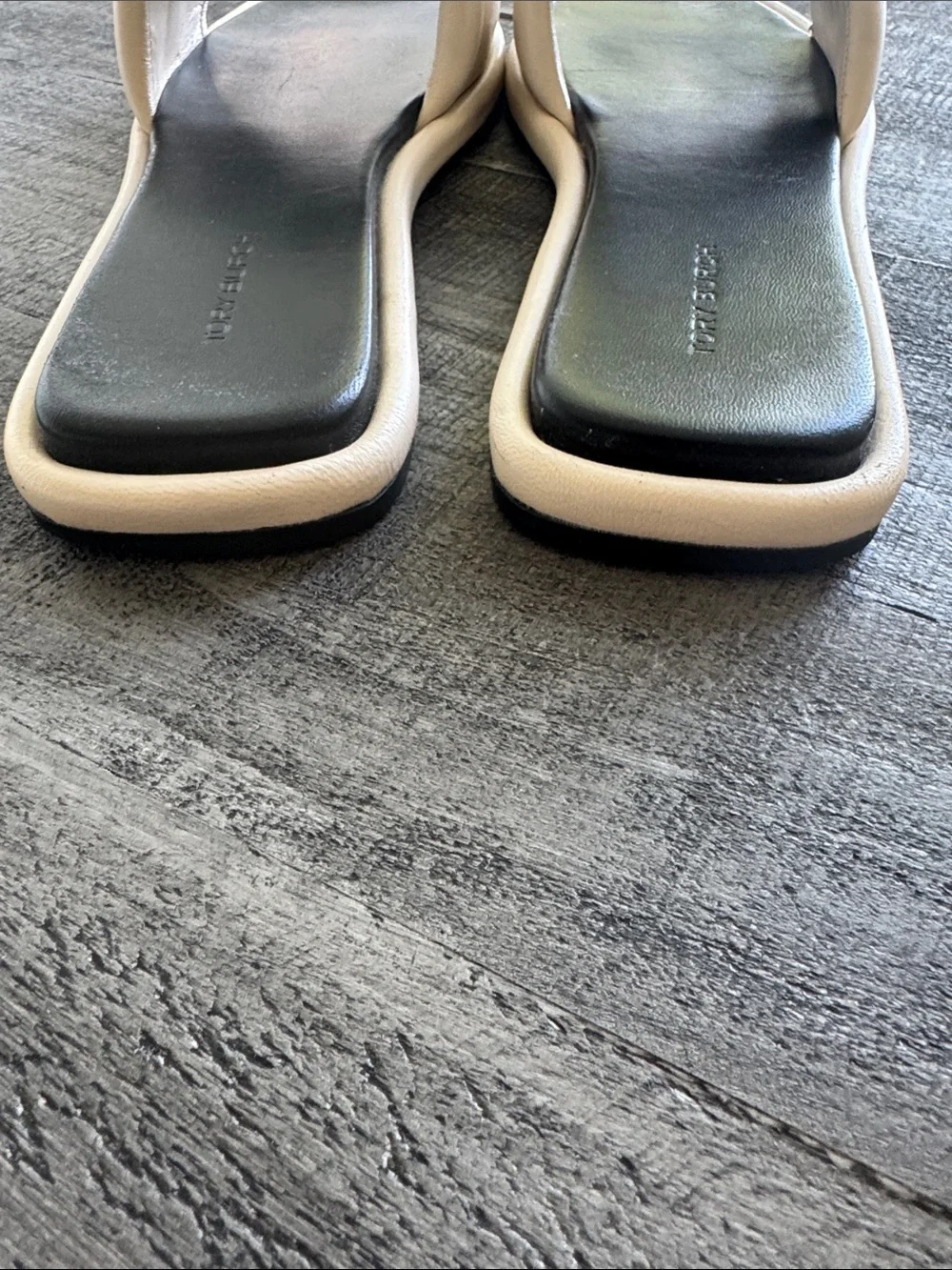 Tory Burch ivory Rhinestone embellished large crystals  Slide Sandals 8